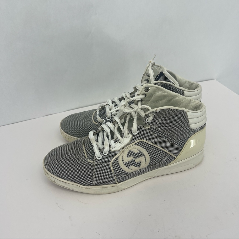 Gucci Gray and Cream High-Top Sneakers - Picture 13 of 17